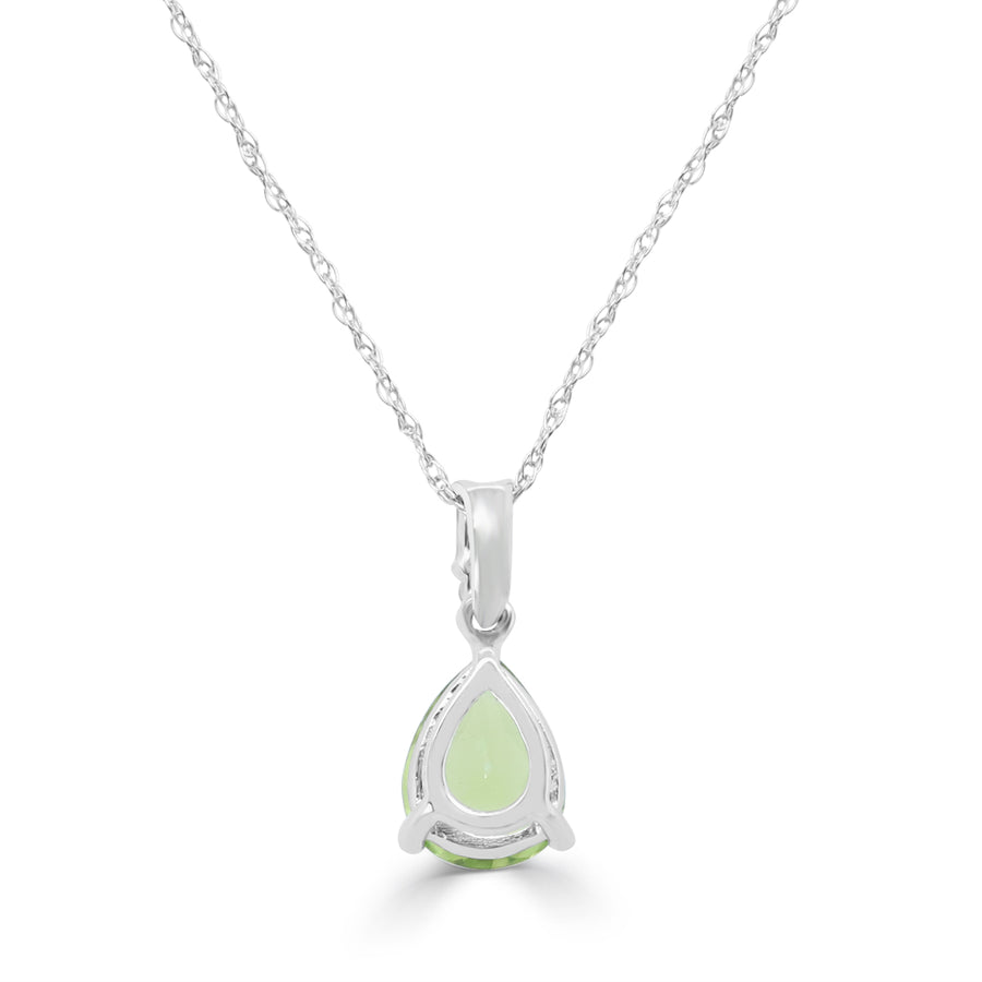 Emmie 10K White Gold Pear-cut Manchurian Peridot Pendant