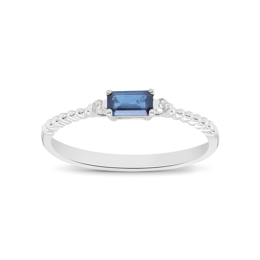 Eliana 10K White Gold Square-Cut Blue Sapphire Ring