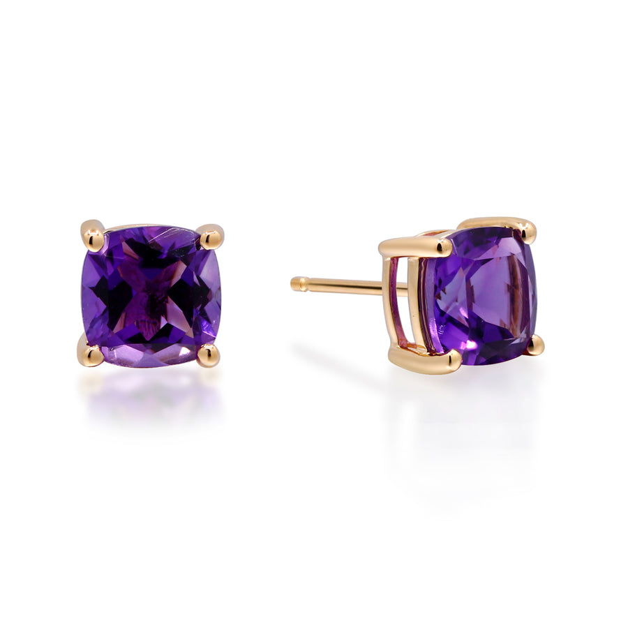 Ashlyn 14K Yellow Gold Cushion-Cut Brazilian Amethyst Earring