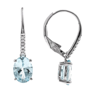 Erika 14K White Gold Oval-Cut Brazilian Aquamarine Earring