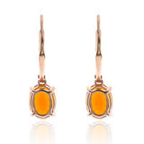 Clara 14K Rose Gold Oval-Cut Mexican Fire Opal Earring