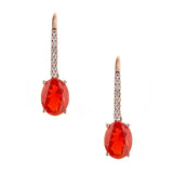Karina 14K Rose Gold Oval-Cut Mexican Fire Opal Earring