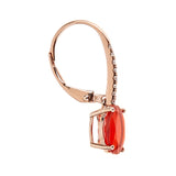 Karina 14K Rose Gold Oval-Cut Mexican Fire Opal Earring