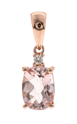 Catalina 10K Rose Gold Cushion-Cut Madagascar Morganite Pendant