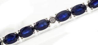 Arya 10K White Gold Oval-Cut Blue Sapphire Bracelet