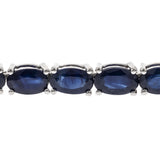 Arya 10K White Gold Oval-Cut Blue Sapphire Bracelet