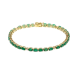 Lily 10K Yellow Gold Oval-Cut Emerald Bracelet