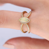 Evie 10K Yellow Gold Marquise-Cut Natural African Opal Ring