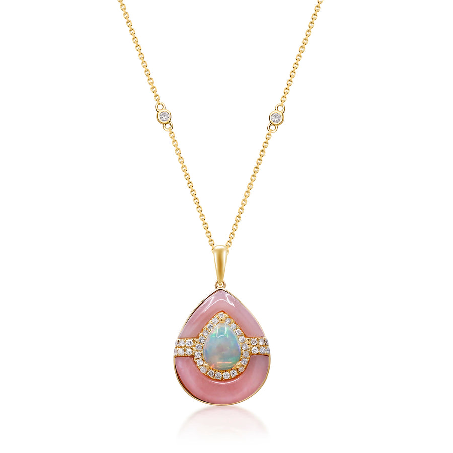 Hannah 14K Yellow Gold Pear-Cut Opal Pendant