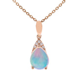 Amelia 10K Rose Gold Pear-Cut Opal Pendant