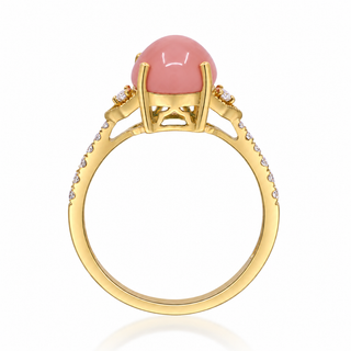 Kynlee 14K Yellow Gold Oval-Cab Pink Opal Ring