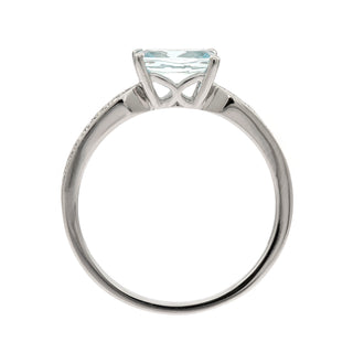 Elliana 10K White Gold Cushion-Cut Aquamarine Ring