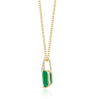 Remi 10K Yellow Gold Emerald-Cut Natural Zambian Emerald Pendant