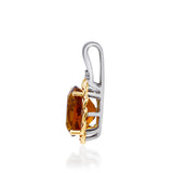 Valentina 10K White Gold and Silver Oval-Cut Brazilian Citrine Pendant