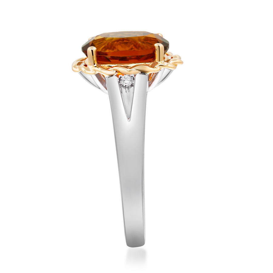 Blakely 10K Two-Tone Gold Oval-Cut Brazilian Citrine Ring