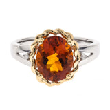 Blakely 10K Two-Tone Gold Oval-Cut Brazilian Citrine Ring