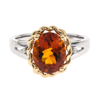 Blakely 10K Two-Tone Gold Oval-Cut Brazilian Citrine Ring