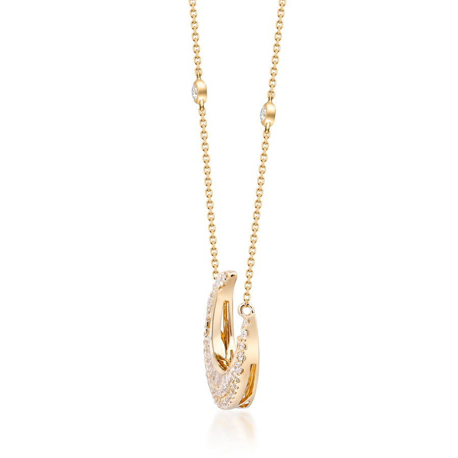 Summer 14K Yellow Gold Baguette-Cut White Diamond Pendant