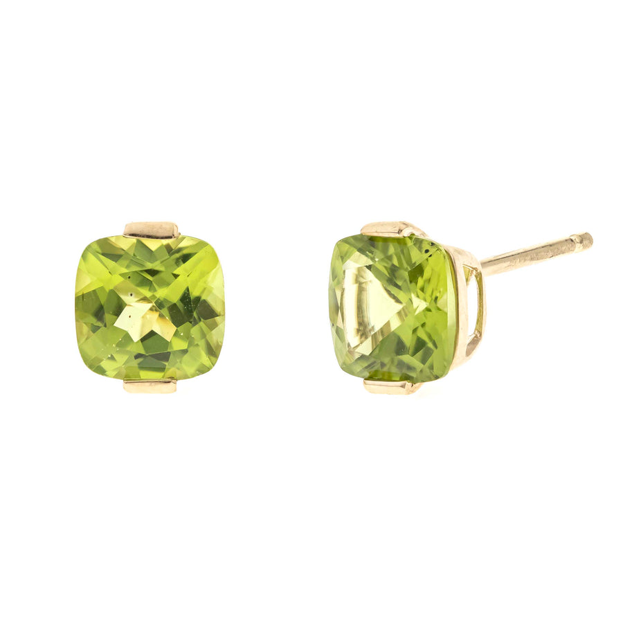 Reign 10K Yellow Gold Cushion-Cut Manchurian Peridot Earring