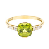 Brinley 14K Yellow Gold Cushion-Cut Manchurian Peridot Ring