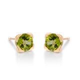 Gwen 10K Yellow Gold Round-Cut Manchurian Peridot Earring
