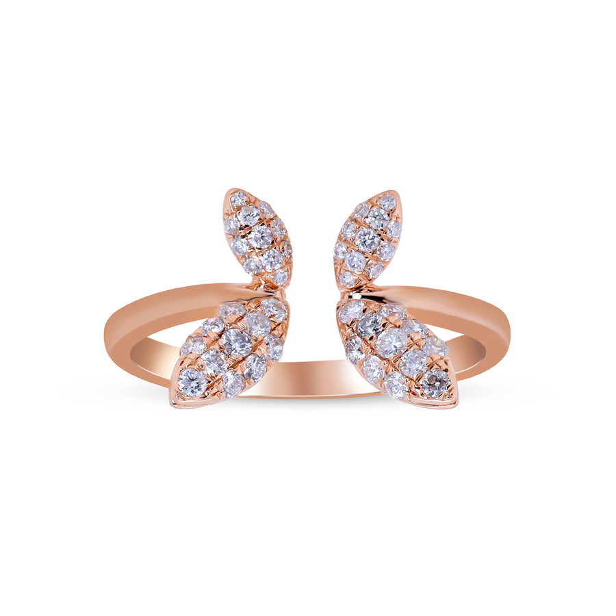 Flora 14K Rose Gold Round-Cut White Diamond Ring