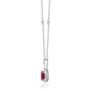 Lillian 10K White Gold Oval-Cut Mozambique Ruby Pendant