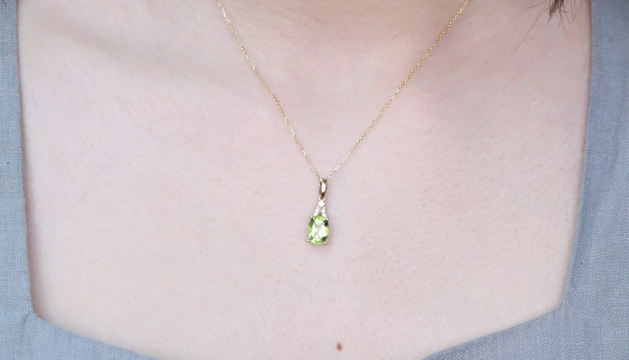 Nora 10K Yellow Gold Cushion-Cut Manchurian Peridot Pendant