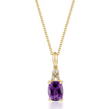 Chloe 10K Yellow Gold Cushion-Cut Brazilian Amethyst Pendant