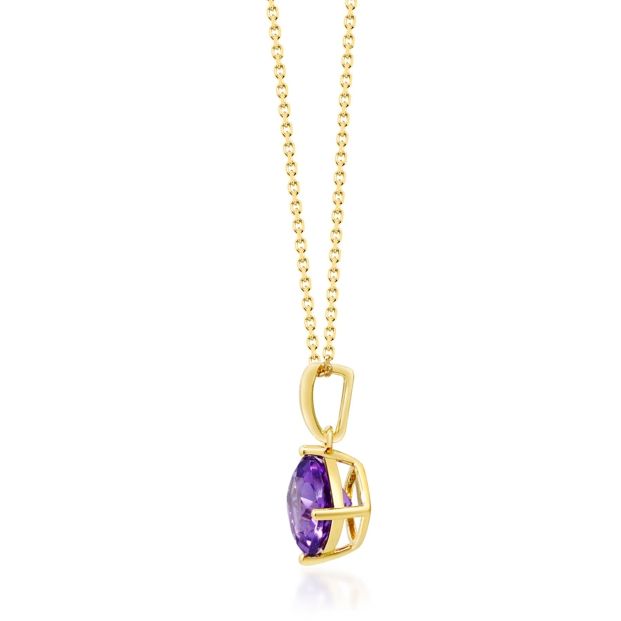 Emmie 10K Yellow Gold Cushion-cut Brazilian Amethyst Pendant