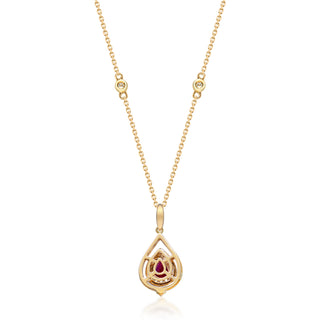 Edith 14K Yellow Gold Pear-Cut Mozambique Ruby Pendant