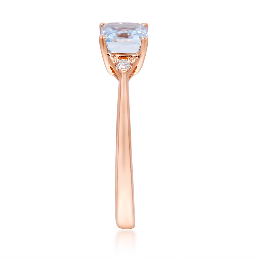 Gwen 14K Rose Gold Emerald-Cut Brazilian Aquamarine Ring