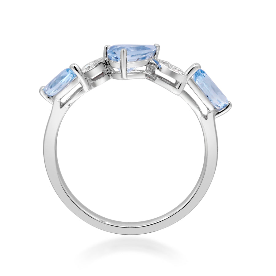 Allison 10K White Gold Pear-Cut Aquamarine Ring