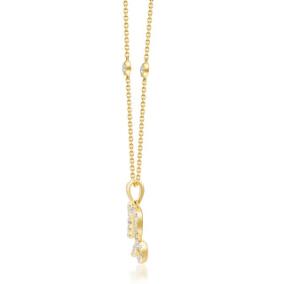 Capricorn 10K Yellow Gold Round-Cut White Diamond Pendant