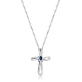 Blakely 10K White Gold Oval-Cut Blue Sapphire Pendant