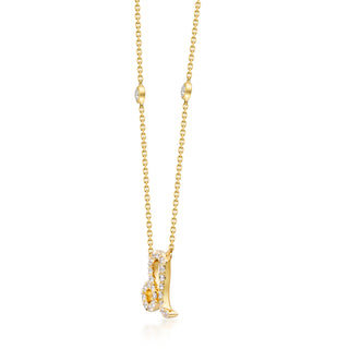Leo 10K Yellow Gold Round-Cut White Diamond Pendant