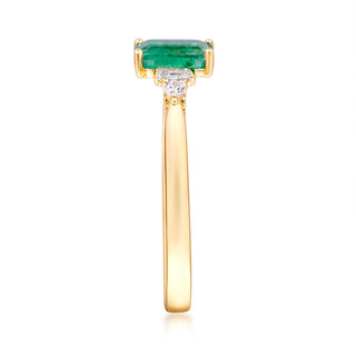 Evangeline 10K Yellow Gold Emerald-Cut Zambian Emerald Ring