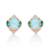 Murphy 10K Yellow Gold Oval-Cab African Opal Earrings