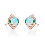 Murphy 10K Yellow Gold Oval-Cab African Opal Earrings