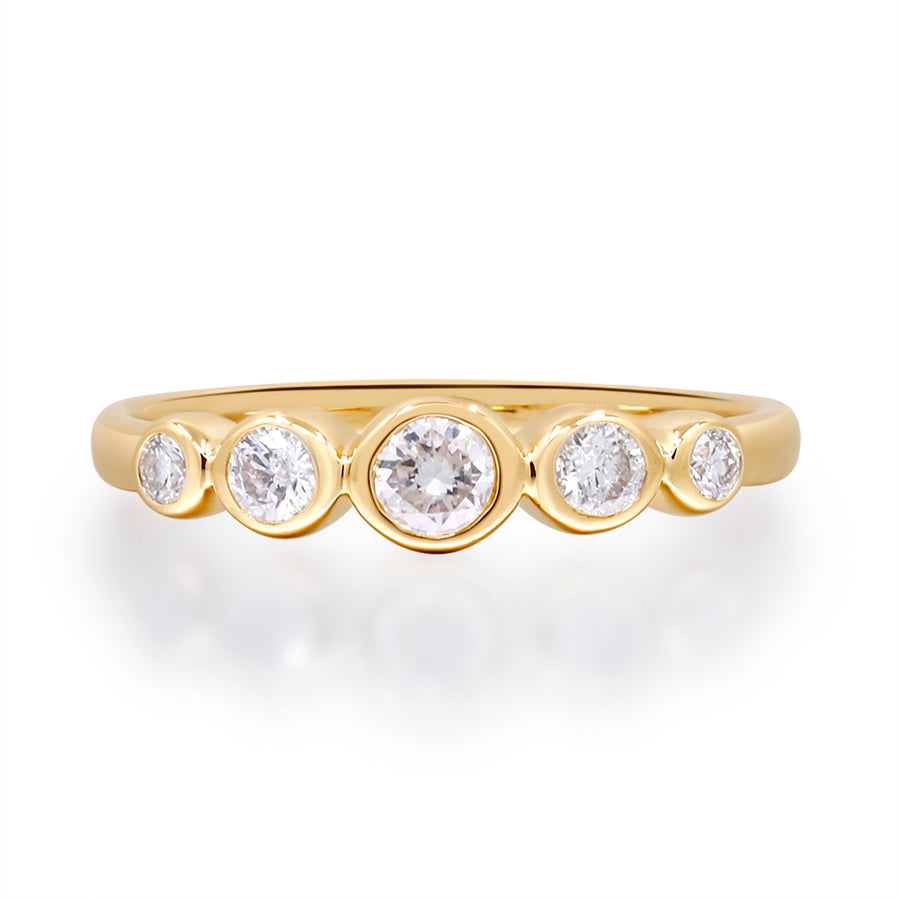 Emery 14K Yellow Gold Round-Cut White Diamond Ring