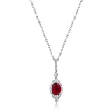 Penelope 14K White Gold Oval-Cut Mozambique Ruby Pendants