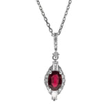 Penelope 14K White Gold Oval-Cut Mozambique Ruby Pendants