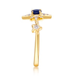 Kehlani 10K Yellow Gold Round-Cut Blue Sapphire Ring