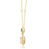 Classic 10K Yellow Gold Oval-Cut Opal Pendant