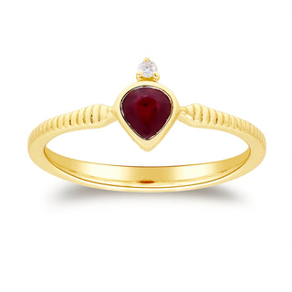 Ella 14K Yellow Gold Pear-Cut  Mozambique Ruby Ring