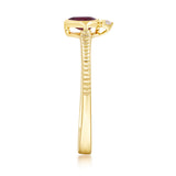Ella 14K Yellow Gold Pear-Cut  Mozambique Ruby Ring