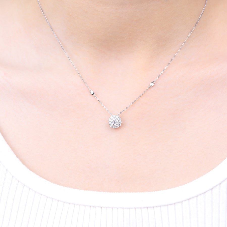 Chloe 14K White Gold Round-Cut White Diamond Pendant