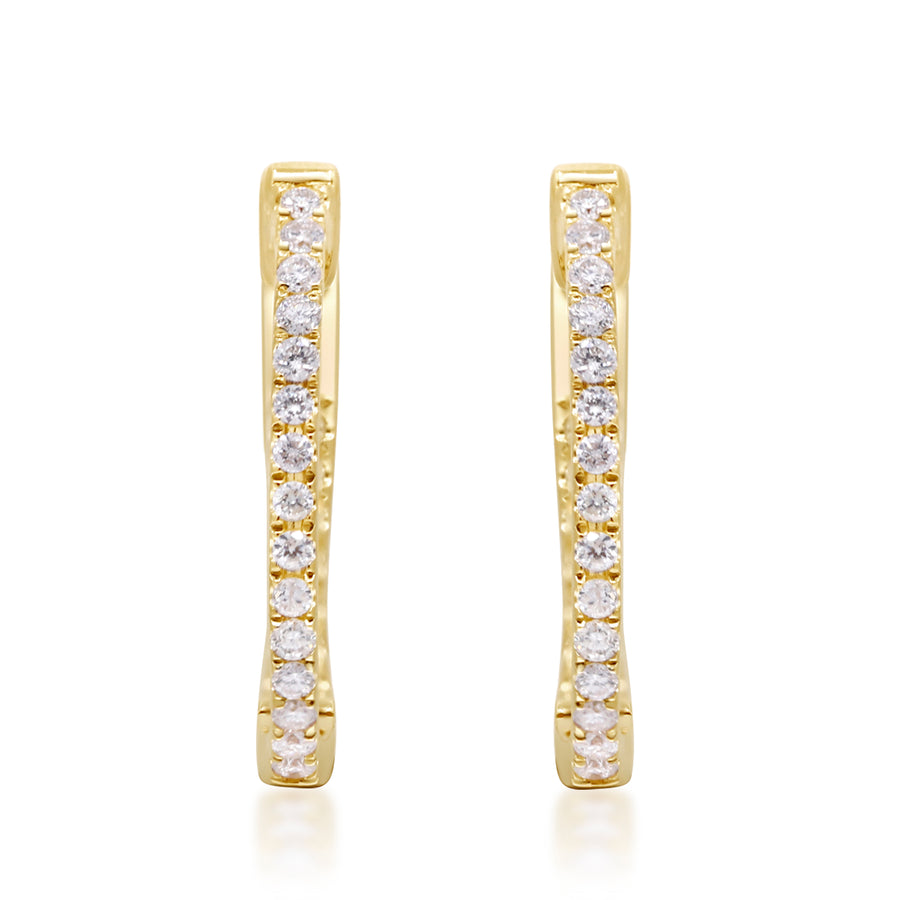 Chloe 14K Yellow Gold Round-Cut White Diamond Earrings