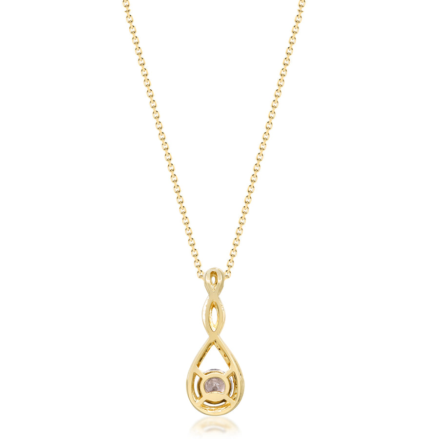 Olive 14K Yellow Gold Round-Cut White Topaz Pendant