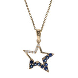 Ayla 14K Yellow Gold Round-Cut Blue Sapphire Pendant